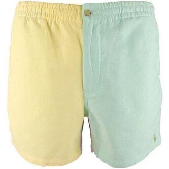 Polo Ralph Lauren Men 2XL Classic Fit 6" Oxford Color Block Elastic Waist Shorts - Picture 1 of 7